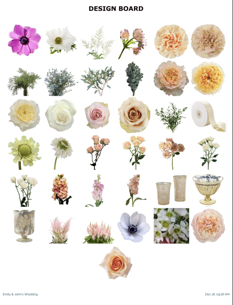 Wedding Floral Design Board Proposal Template